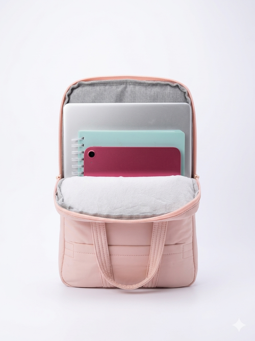 Pink Lemon Quilted Laptop Carry Bag – Stylish Travel Tote