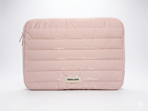 Pink Lemon Quilted Laptop Sleeve – Soft Protective Case